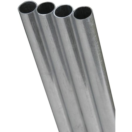 Tube, 019 In ID X 025 In OD Dia, 12 In L, Stainless Steel, Polished Natural, AISI 304304L Grade